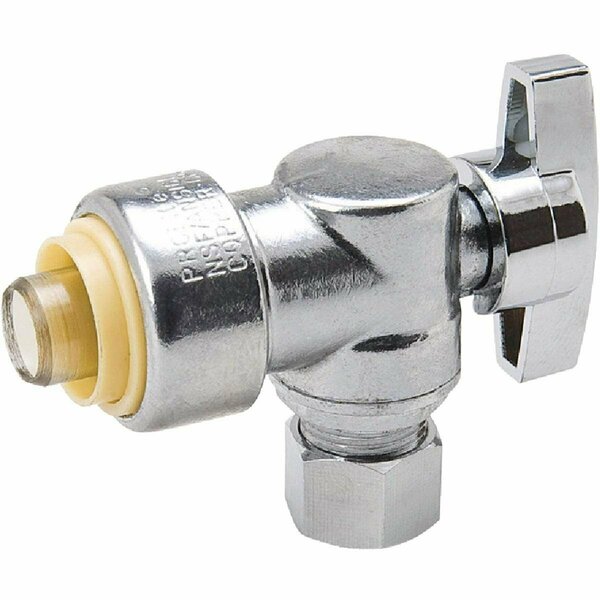 Proline 1/2 In. PF x 3/8 In. OD Brass Push Angle Valve 1190-932HC